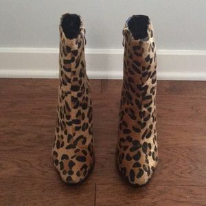 leopard print ankle bootie. WORN TWICE.